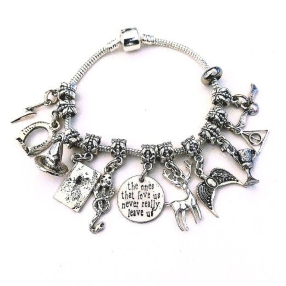 Harry Potter Magic Quote Love Deathly Hallow Thunder Charms Bracellet On Sale